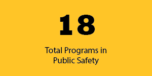 18, the total number of programs in public safety